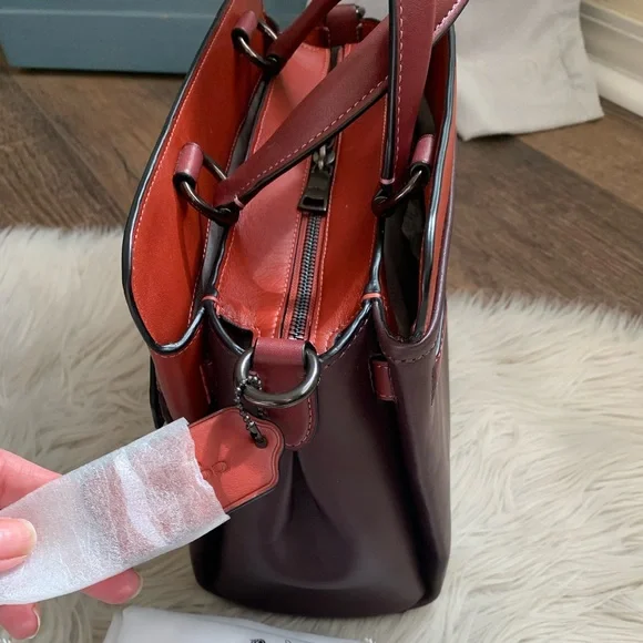 Coach Tate Carryall 29 Satchel Oxblood Multi Pewter - Picture 11 of 17